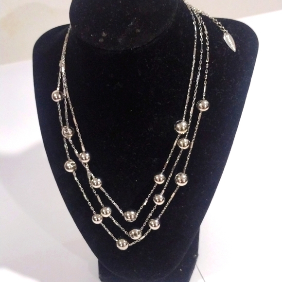 Coldwater Creek Multi-Strand Necklace – Silver Elegant Layered Beads Jewelry 18" - Picture 3 of 12